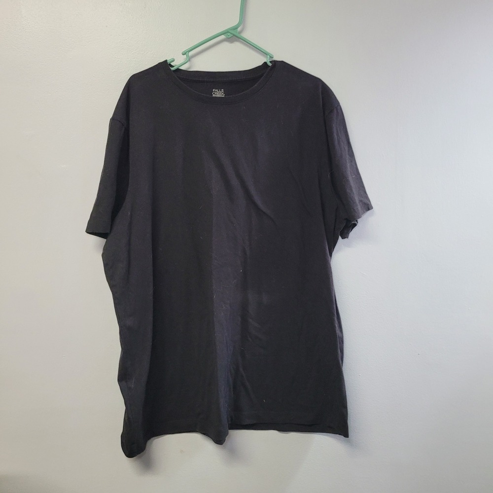 Falls Creek Stretch Mens XXL Black Short Sleeve Crew Neck T-Shirt